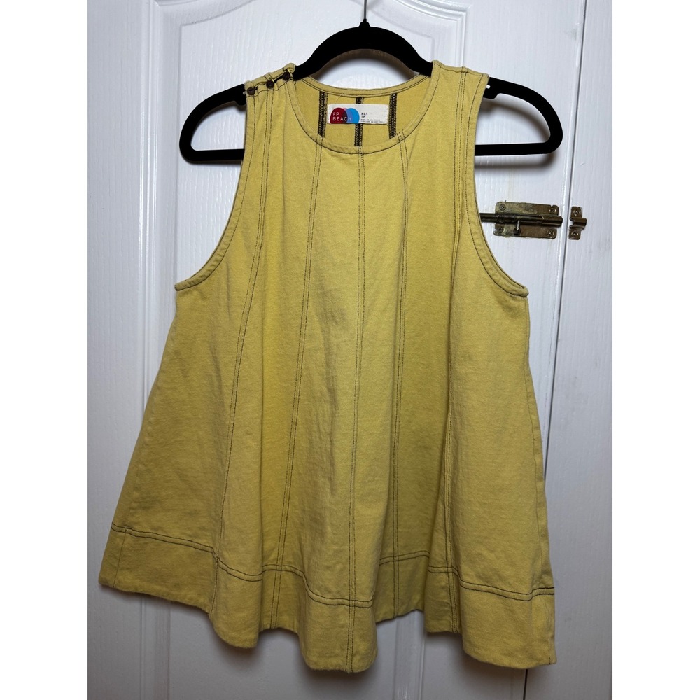 Free People FP Beach Strada Set Contrast Stitch Tank and Shorts Set XS - Picture 3 of 11